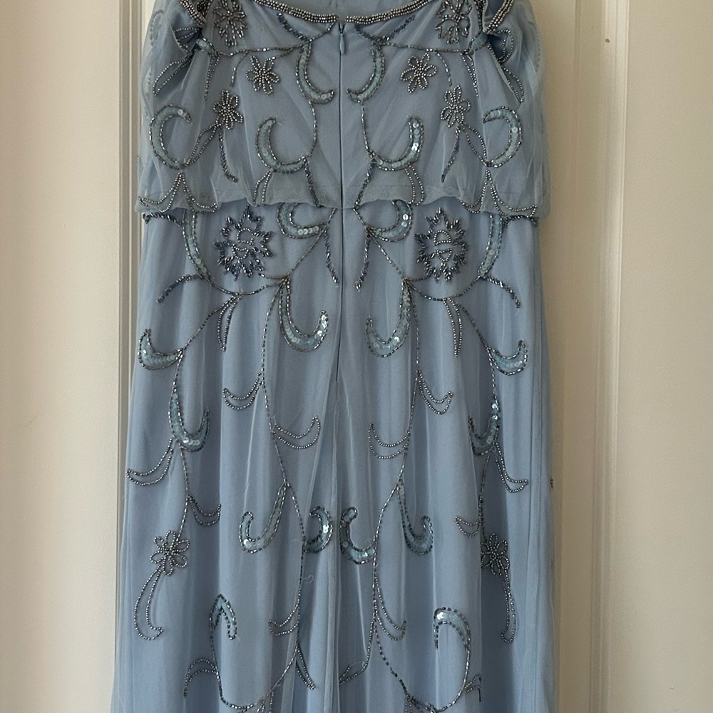 Adrianna Papell Blouson Light Blue Embellished Gown Size 6 - Picture 9 of 11